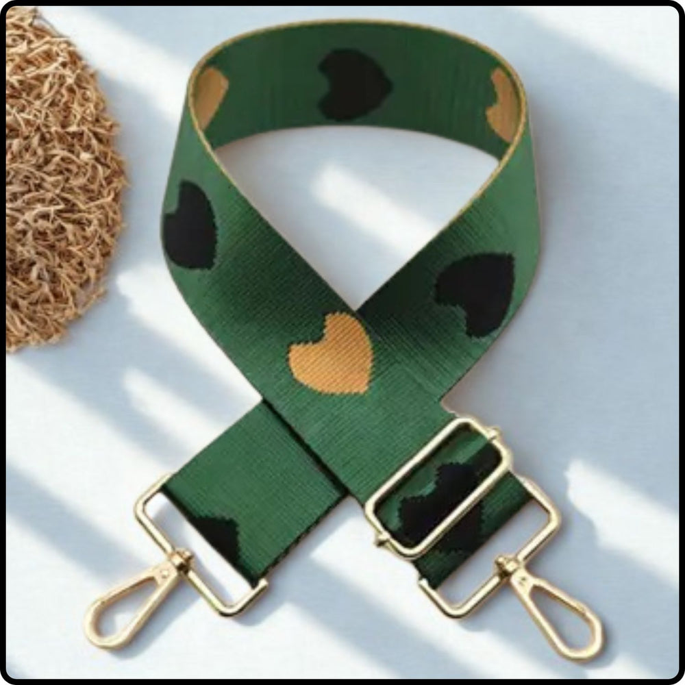 Canvas Bag Strap Heart 5CM - GBS-GREEN