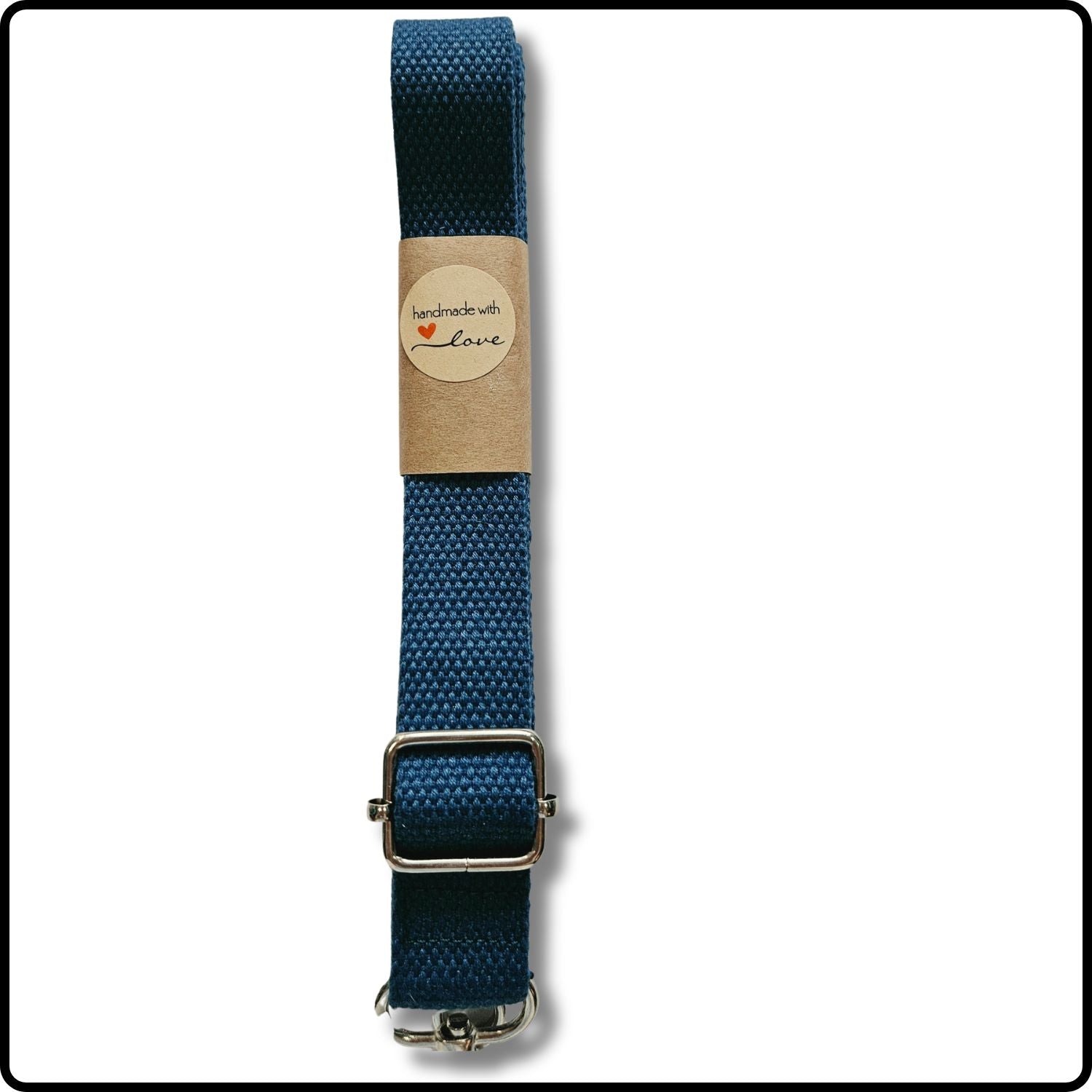 Handmade in Yorkshire Standard Length Slim Bag Strap Plain Teal Silver Hardware-HM100