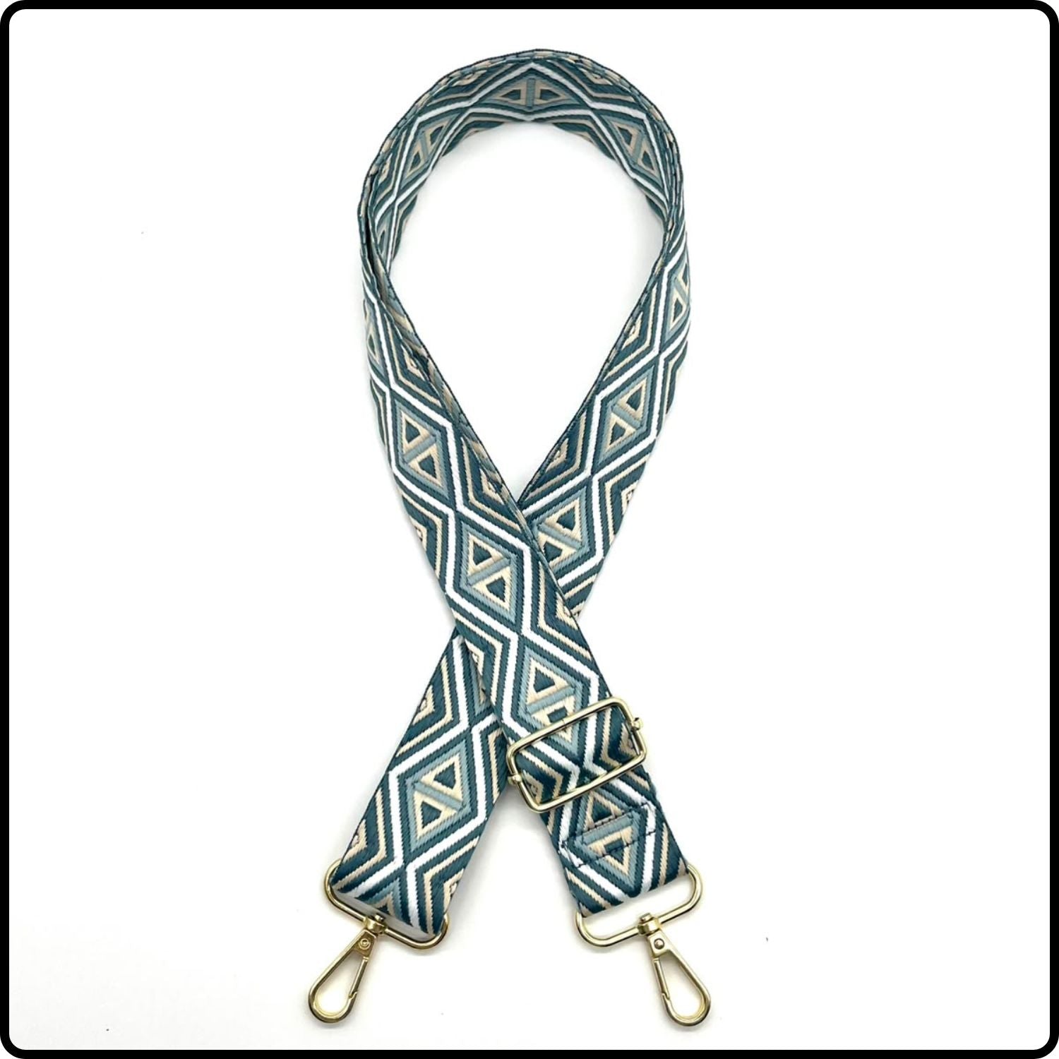 Handmade in Yorkshire Standard Length Gold Hardware Diamond Blue-HM108