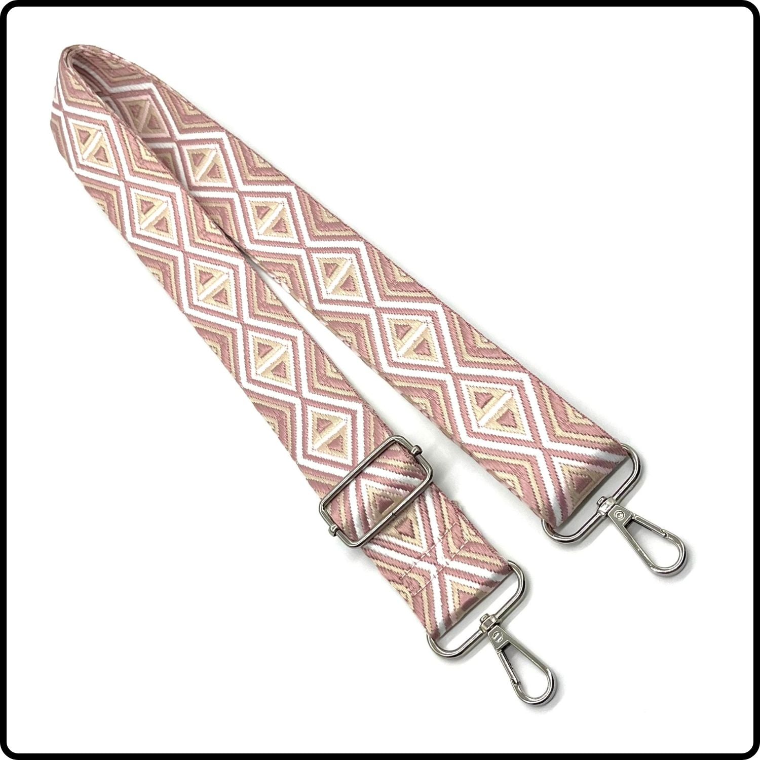 Handmade in Yorkshire Standard Length Silver Hardware Diamond Pink-HM114