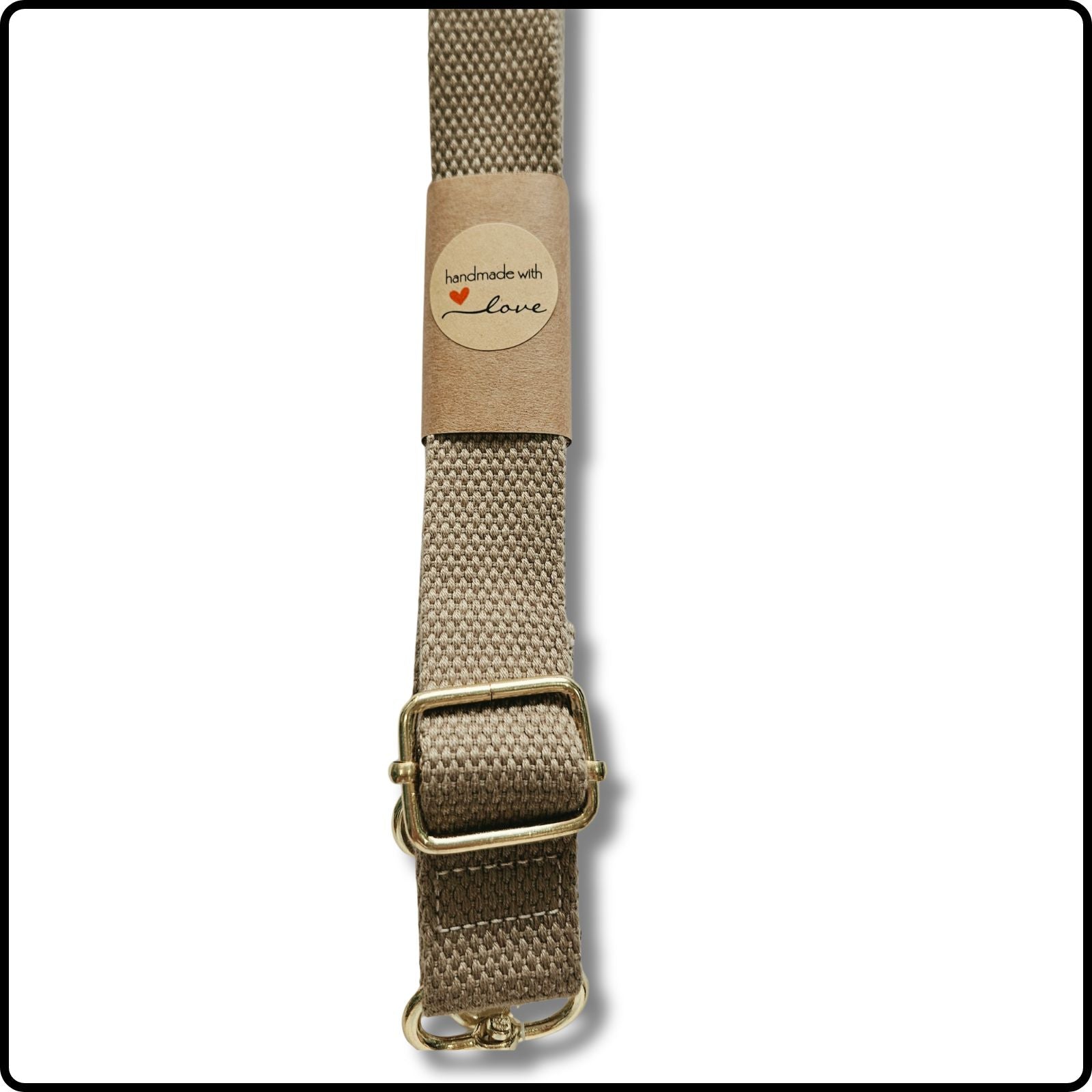 Handmade in Yorkshire Standard Length Slim Bag Strap Plain Brown-Gold Hardware-HM78