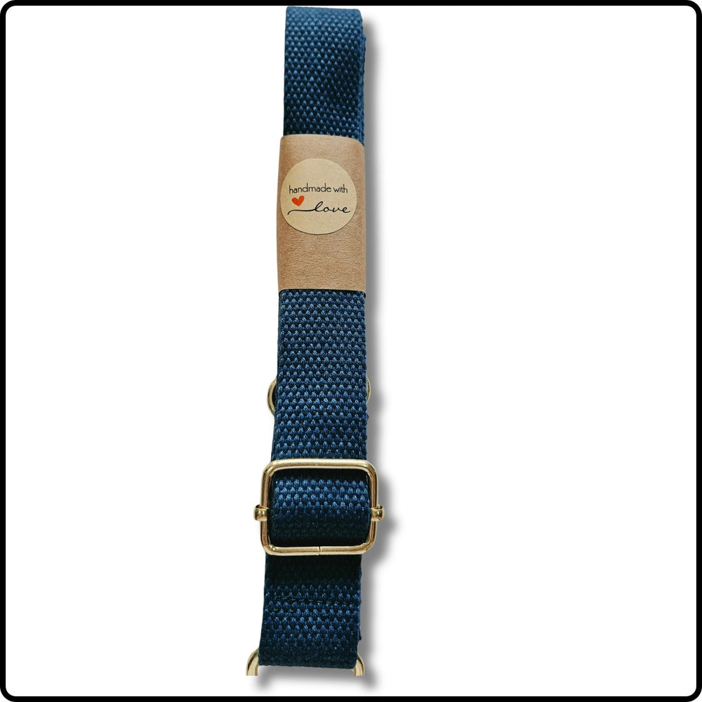 Handmade in Yorkshire Standard Length Slim Bag Strap Plain Teal-Gold Hardware-HM87