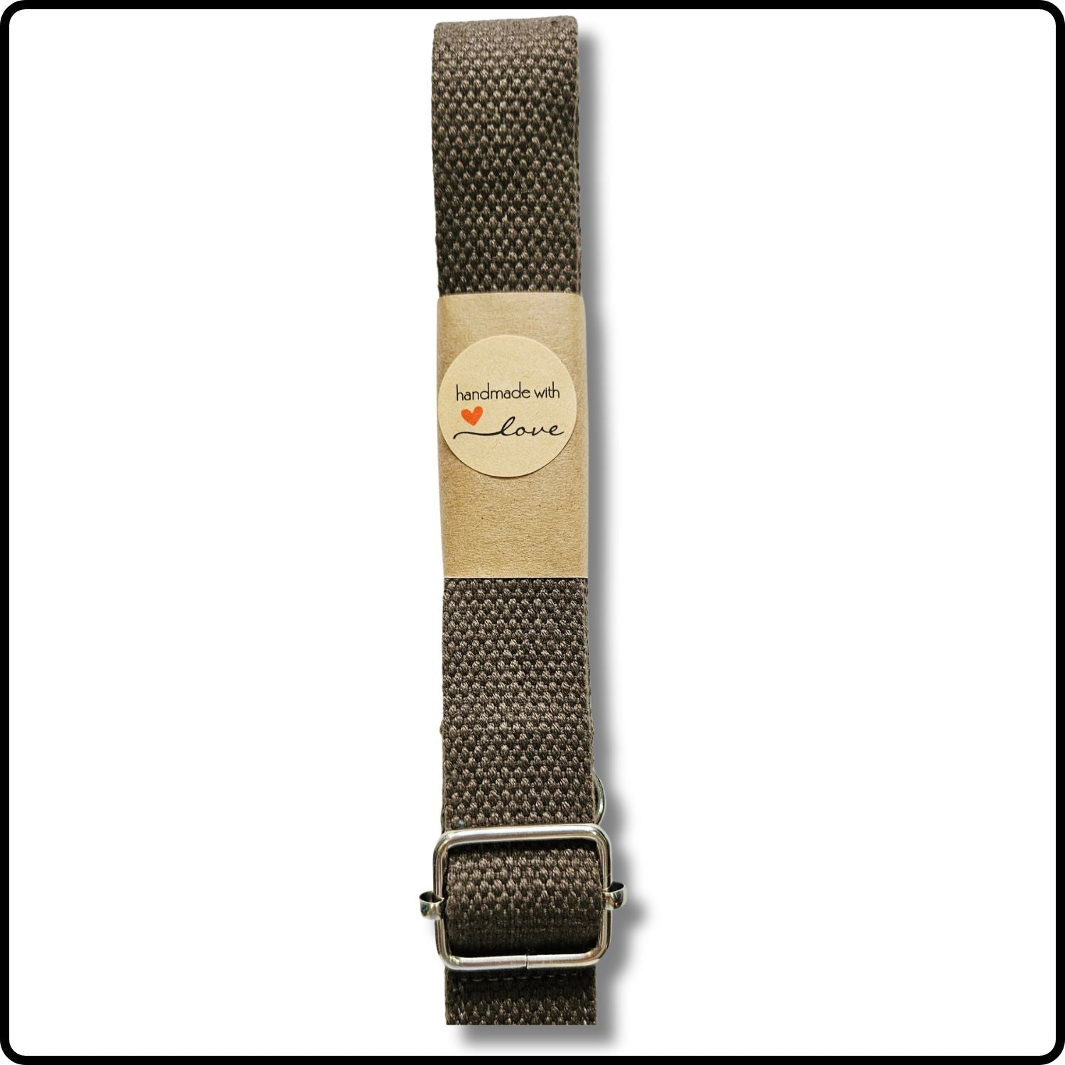 Handmade in Yorkshire Standard Length Slim Bag Strap Plain Brown-Silver Hardware-HM91