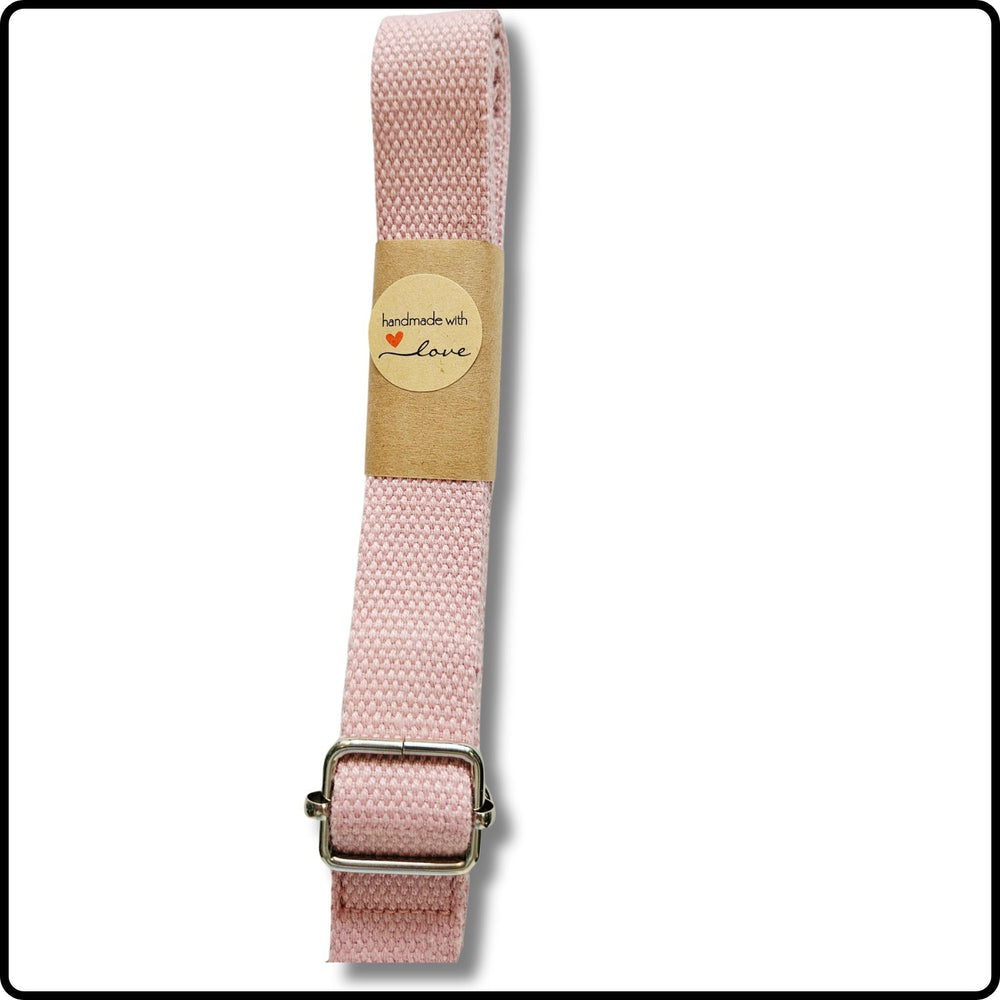 Handmade in Yorkshire Standard Length Slim Bag Strap Plain Pink Silver Hardware-HM94