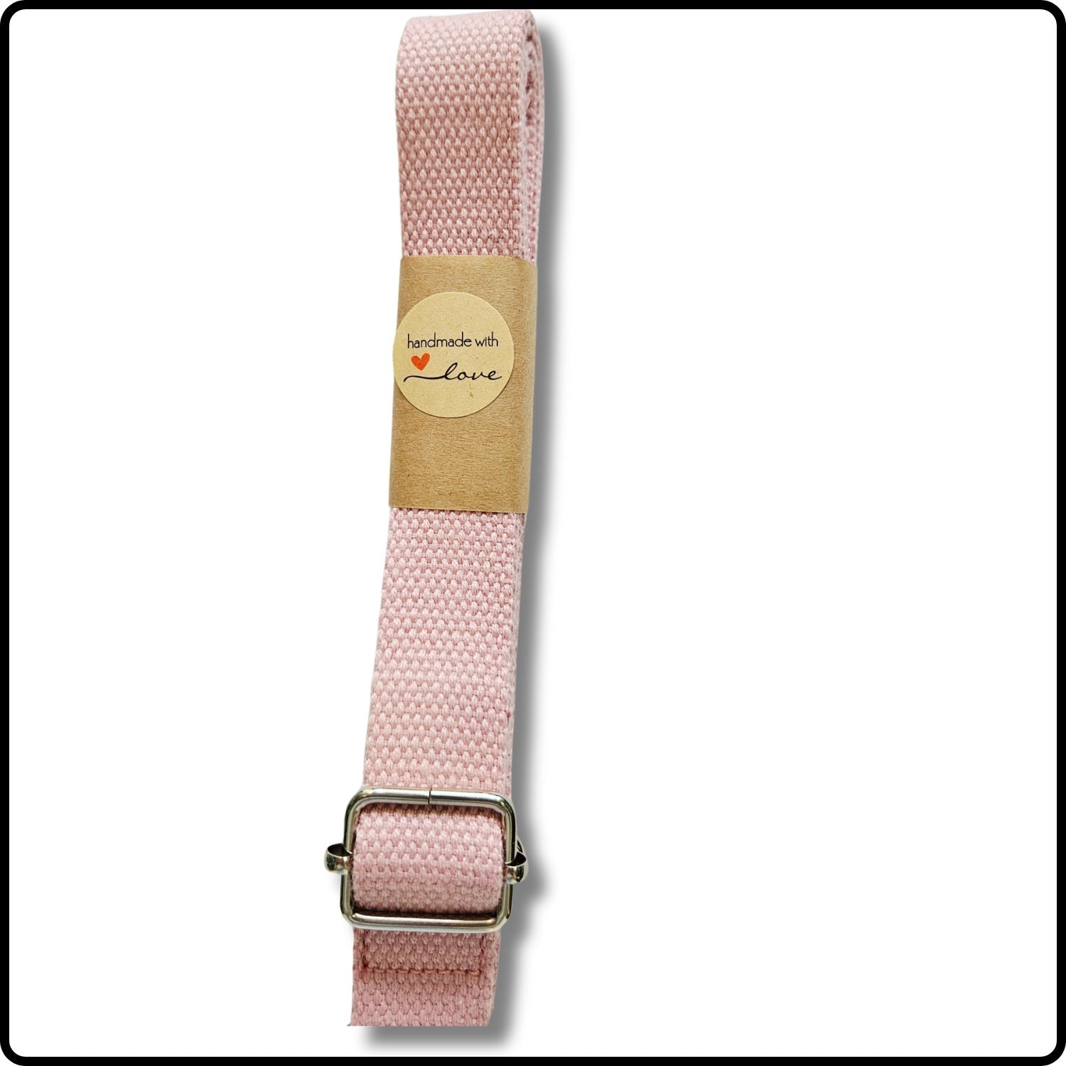 Handmade in Yorkshire Standard Length Slim Bag Strap Plain Pink Silver Hardware-HM94