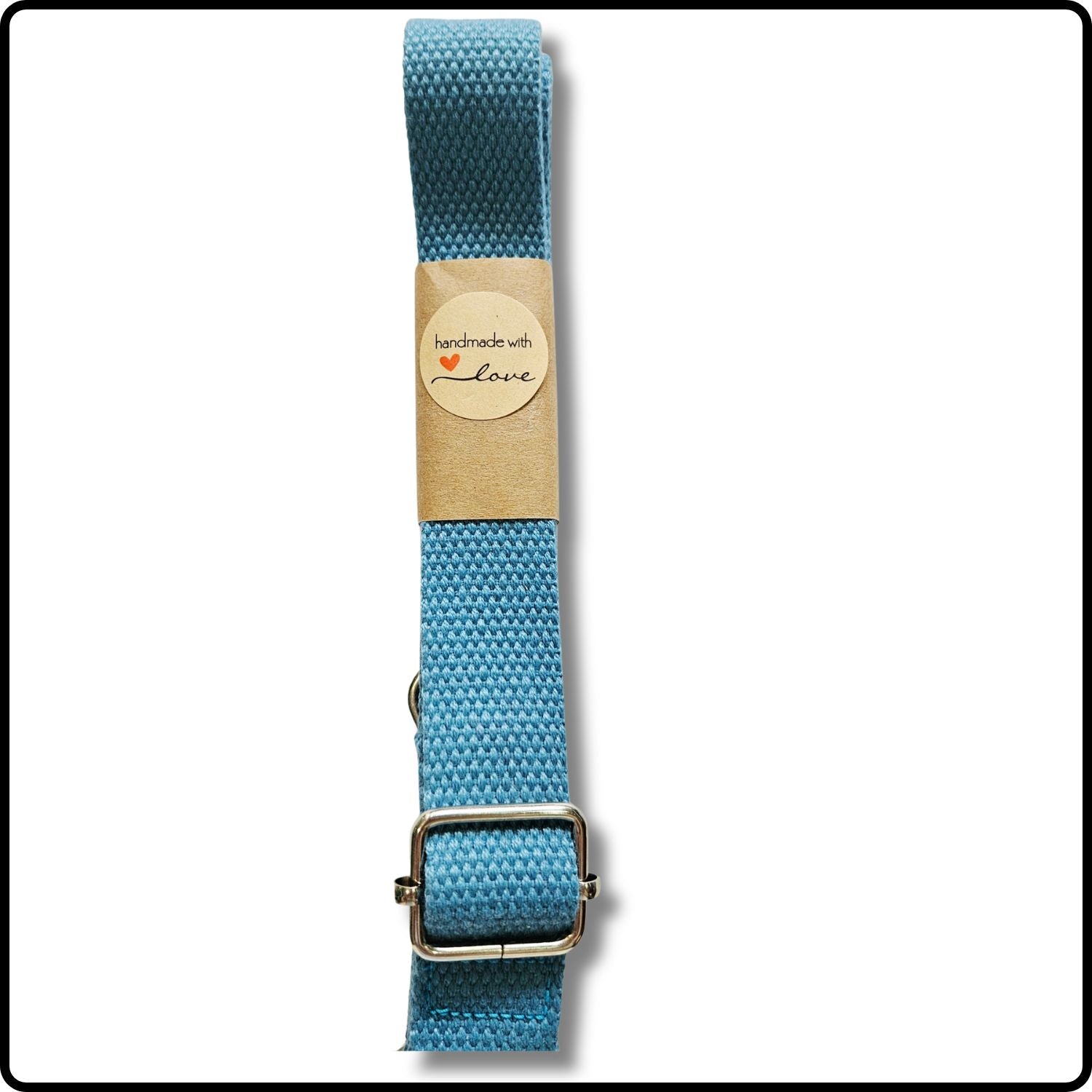Handmade in Yorkshire Standard Length Slim Bag Strap Plain Denim Silver Hardware-HM98