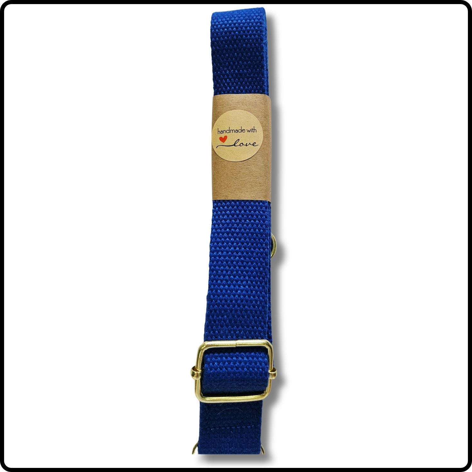 Handmade in Yorkshire Standard Length Slim Bag Strap Plain Royal Blue Silver Hardware-HM99