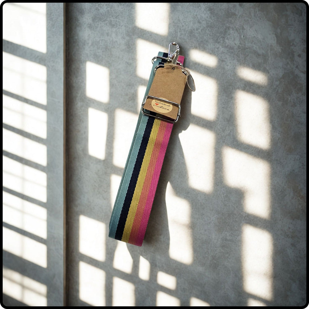 Handmade in Yorkshire Extra Long Bag Straps Rainbow Stripes-HMY-SRST