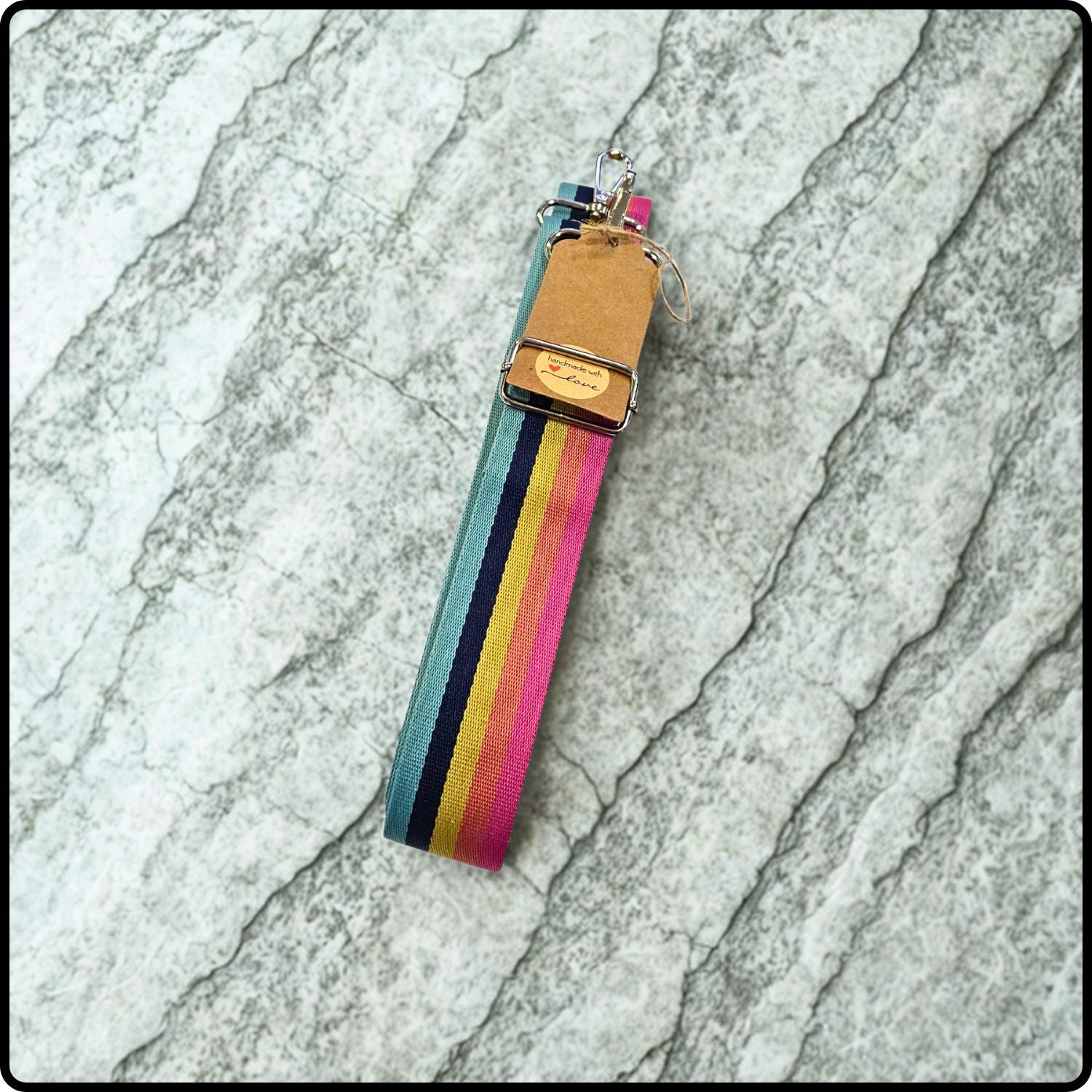 Handmade in Yorkshire Extra Long Bag Straps Rainbow Stripes-HMY-SRST