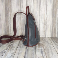 Another beautifully soft and lightweight leather Italian backpack, but this time a smaller version of our large backpack. This small backpack is equally as versatile and can be worn in the same main three ways, either by the loop handle at the top, over one shoulder, or by unzipping the strap and wearing as a classic backpack. You can also unclip the straps of these smaller ones and wear them as a cross body!  Each bag is fully lined with front, back and inside pockets.   w22cm x d23cm x h12cm