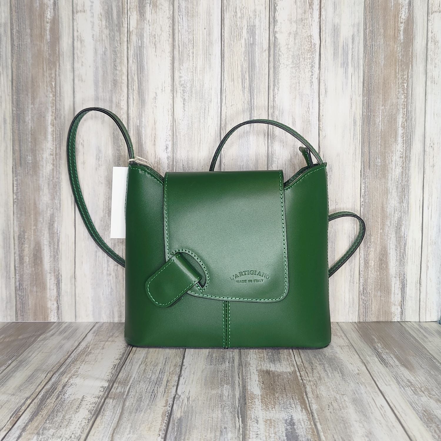 Leather Cross Body Messenger Bag - VPCB-GREEN