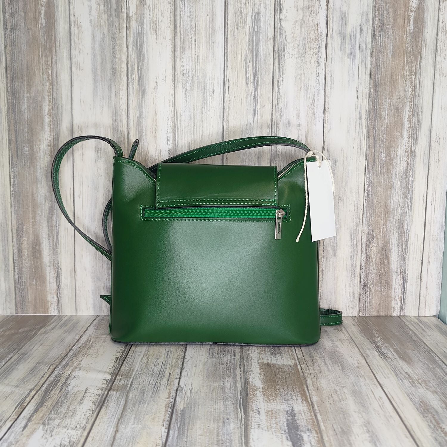 Leather Cross Body Messenger Bag - VPCB-GREEN