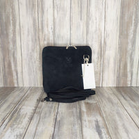 This stylish suede messenger bag is the ideal companion for your day-to-night looks, featuring detachable straps for easy transitions. Fully lined for convenience, a central zip compartment and an external zip pocket provide ample storage for all your needs.   Silver hardware   Detachable Strap       w:16cm x h:17cm x d: 8cm 