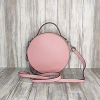 This stylish Italian leather round grab bag is an essential addition to any wardrobe. With a two-zip closure and unique shape, it is a versatile accessory for any occasion. The bag also features a convenient grab handle as well as a detachable long crossbody strap.   Maximum handle drop 60cm   Silver hardware   h:19cm x w19cm x d8cm 