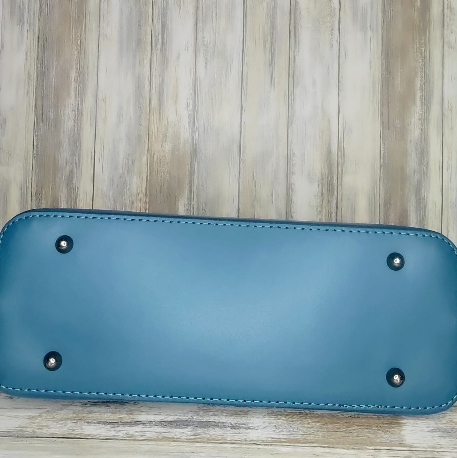 Soft Leather Double Compartment Handbag - M9018/OT-TEAL