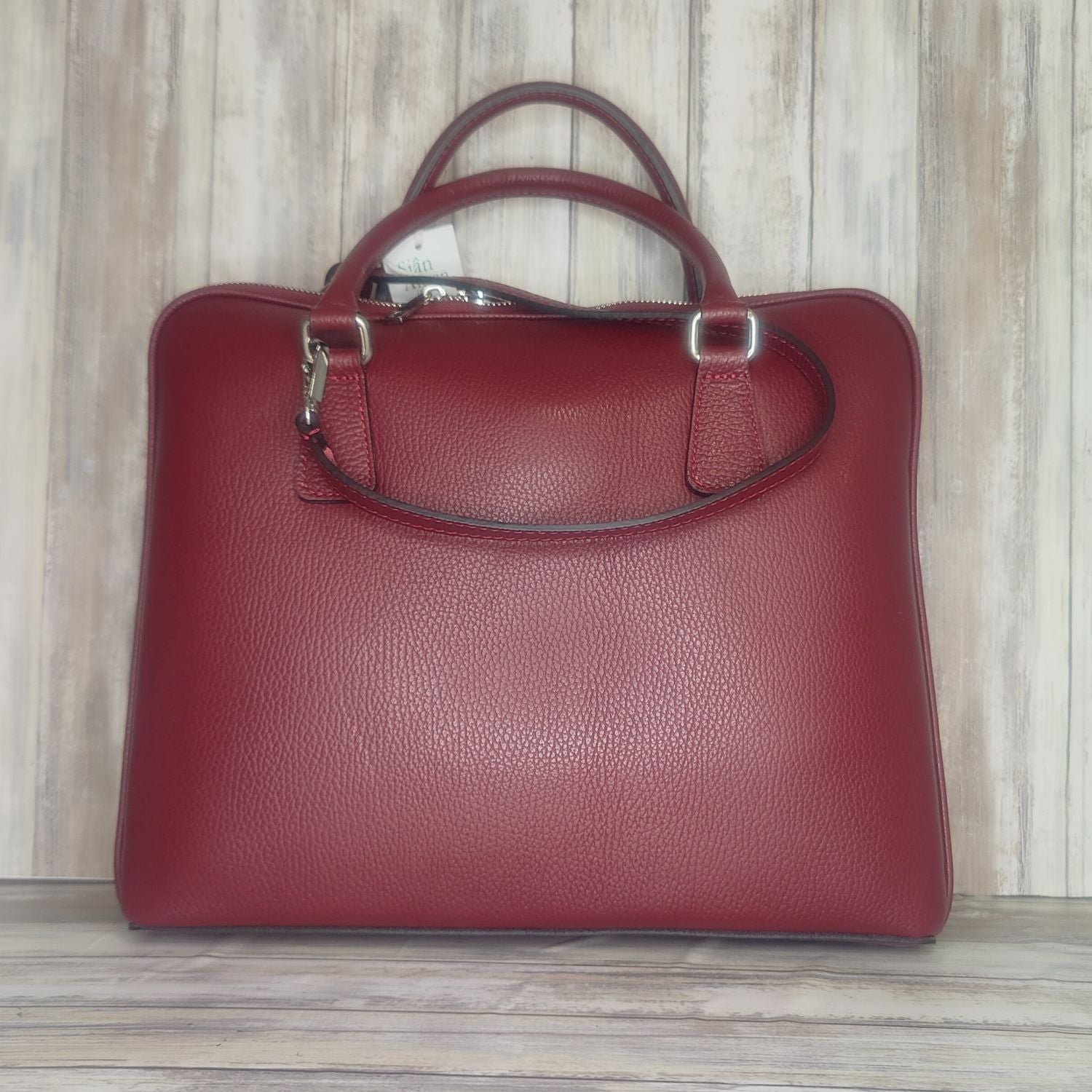 Leather Unisex Laptop Bag-M9098/RS-DARK RED