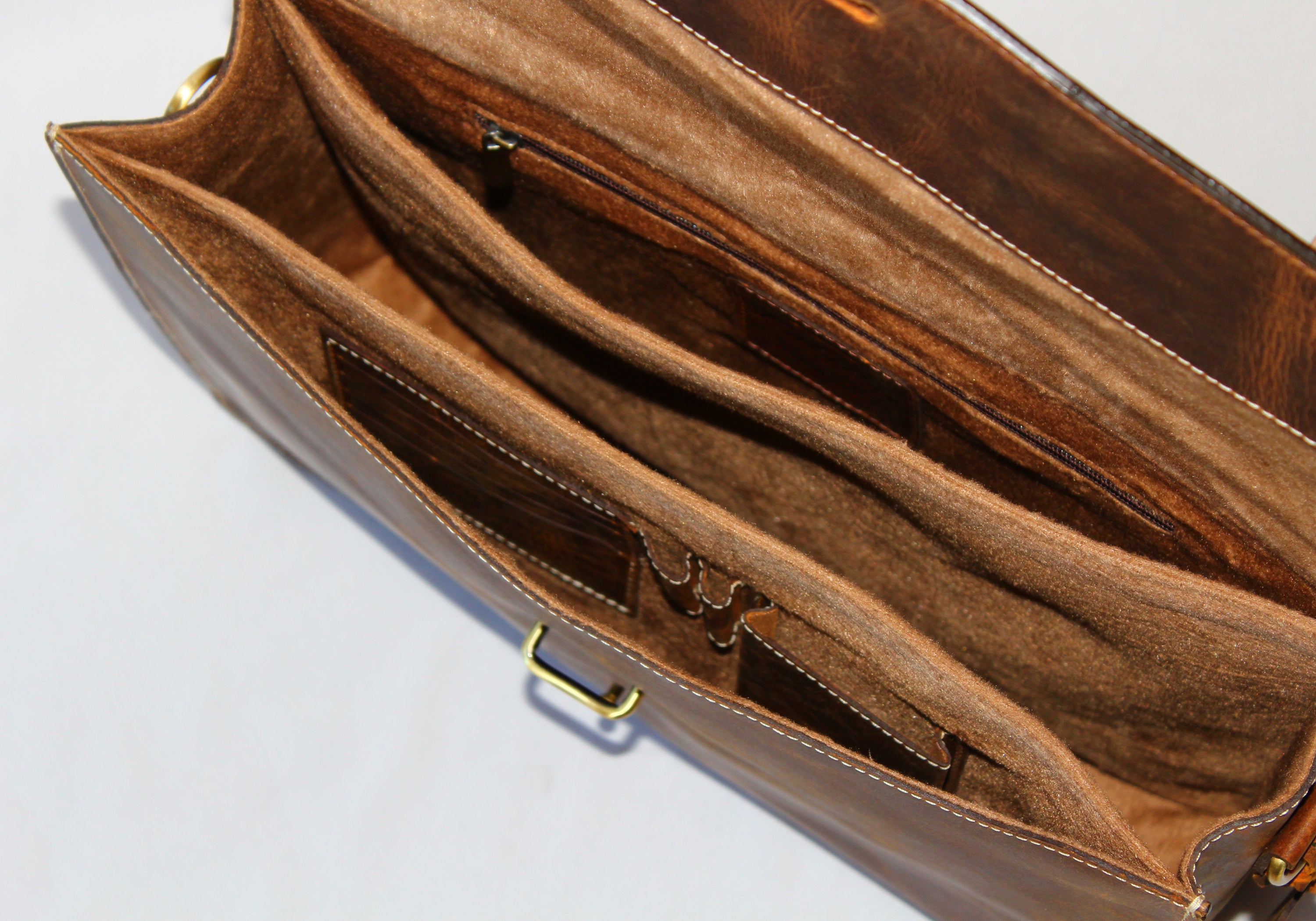 Leather Laptop/Messenger Bag/Sessile Oak-Brown