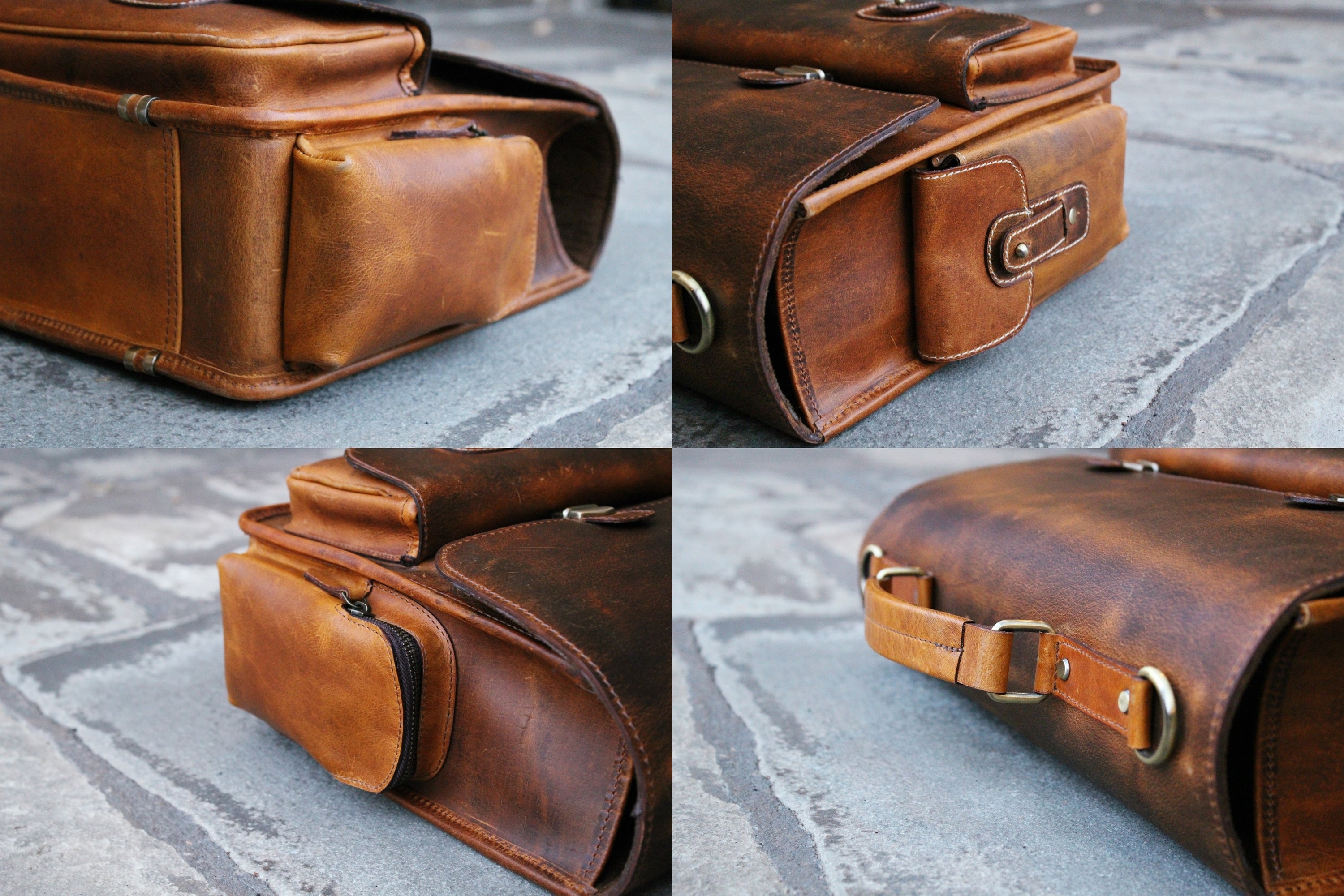 Leather Laptop/Messenger Bag/Balsam Fir-Brown