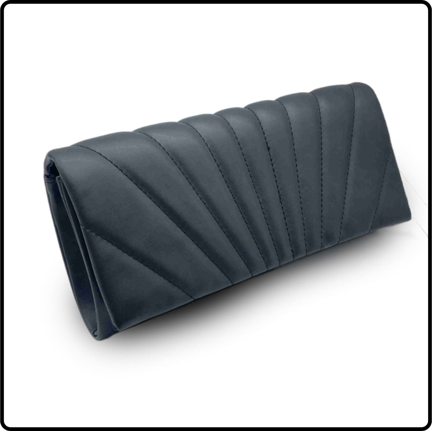 Emma Quilted Clutch/Evening Bag/Black-Emma-Black