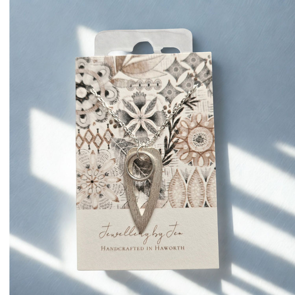 925 Heart Pendant with Circle -JEN03
