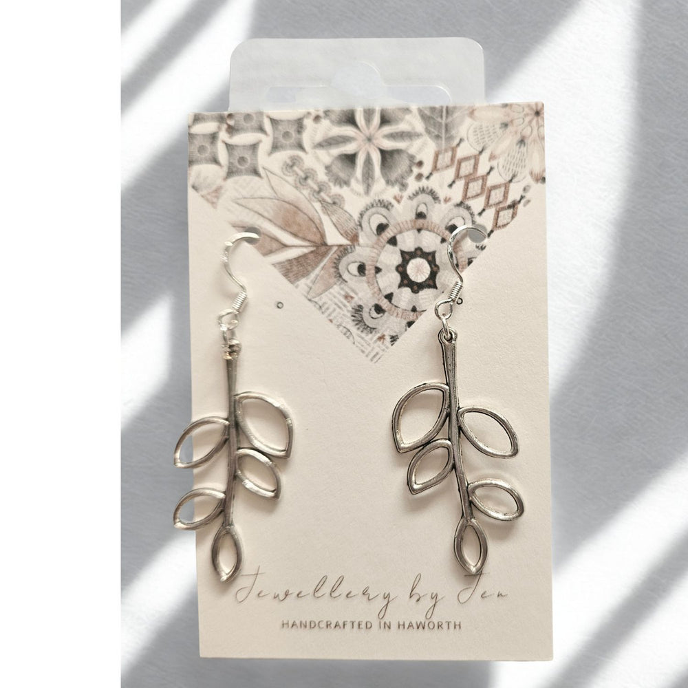 925 Leaf Earrings-JEN06