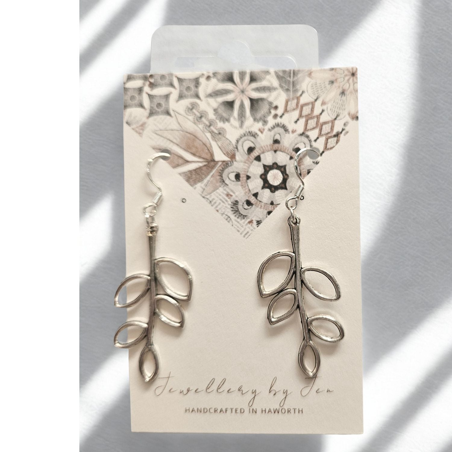 925 Leaf Earrings-JEN06