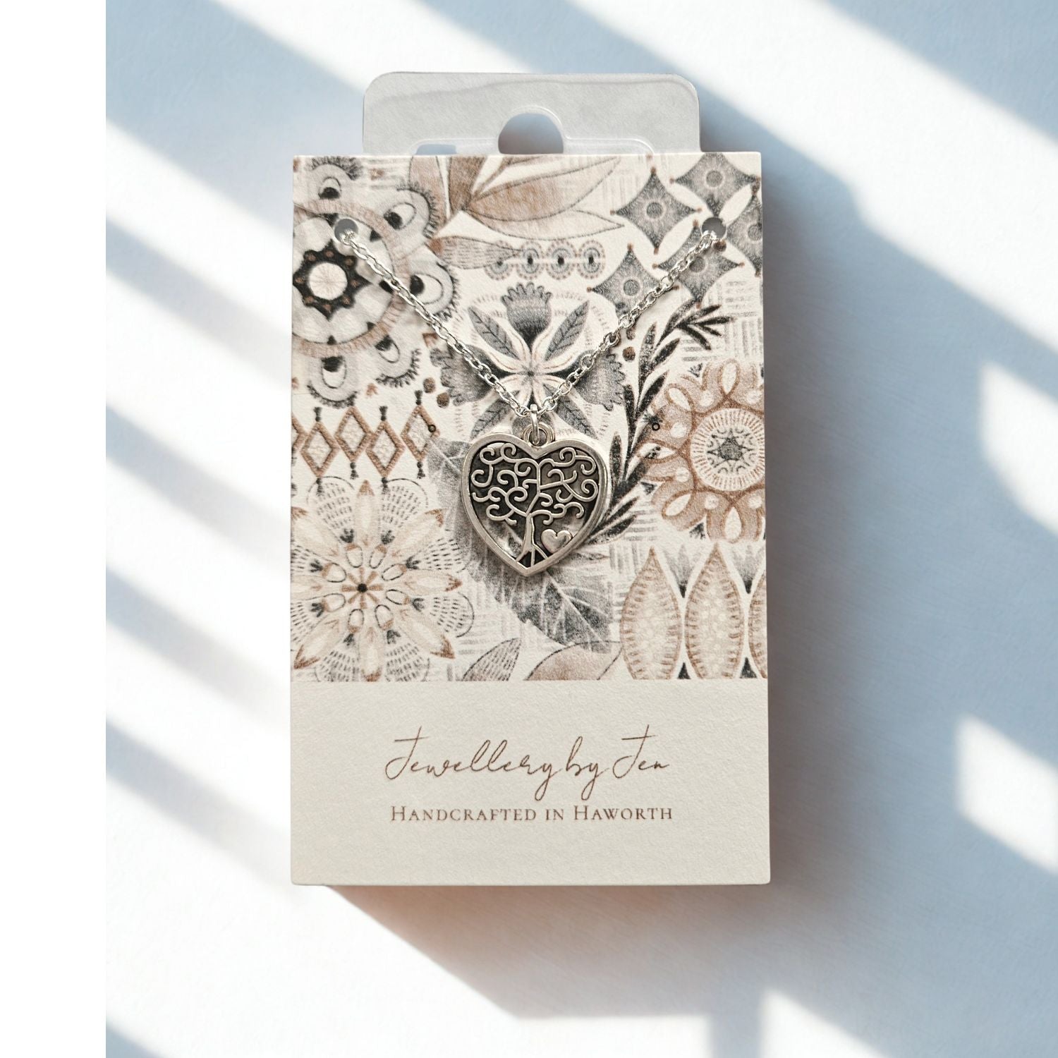 925 Silver Tree of Life Heart Pendant -JEN10