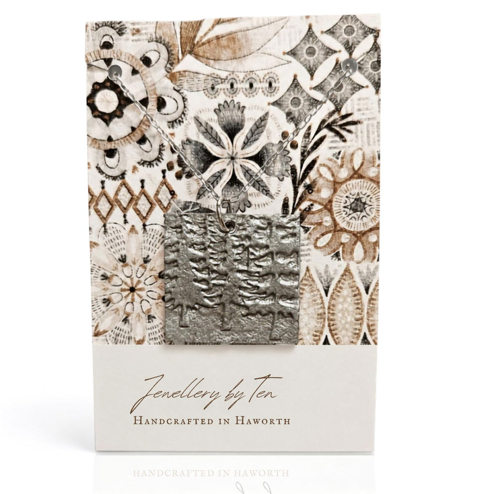 Silver Clay Square Tree Pendant -JEN01