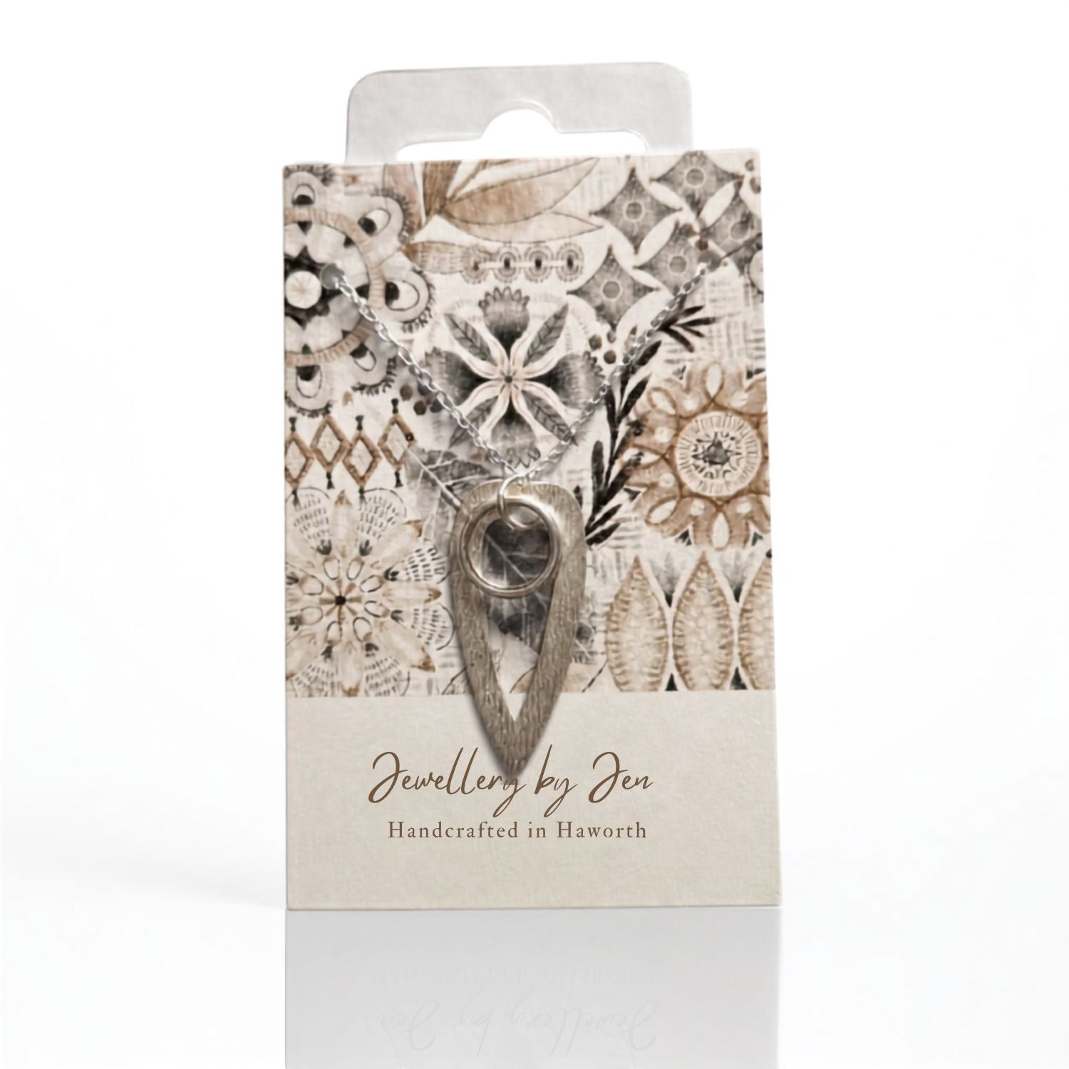925 Heart Pendant with Circle -JEN03