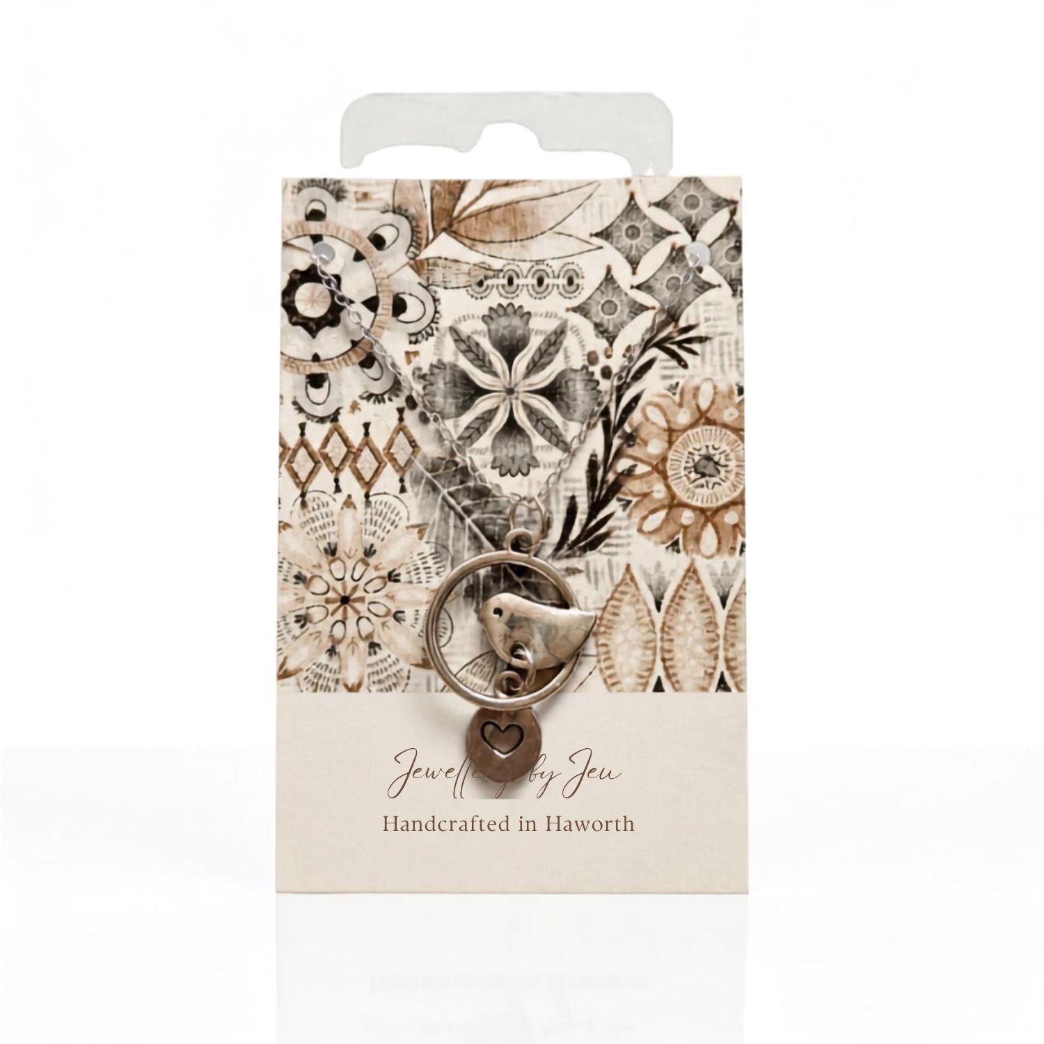 925 Silver Bird and Heart Pendant -JEN07