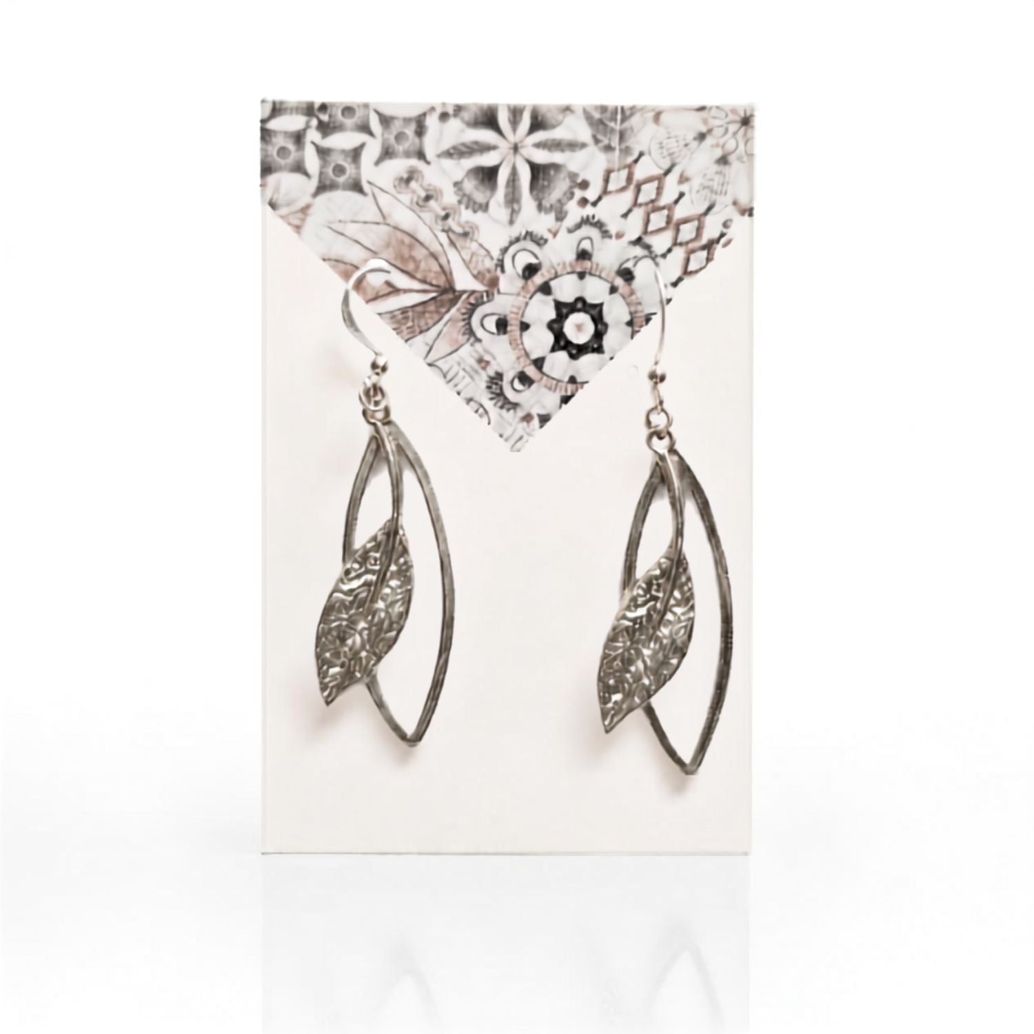 925 Silver Hanging Leaf Earrings-JEN16