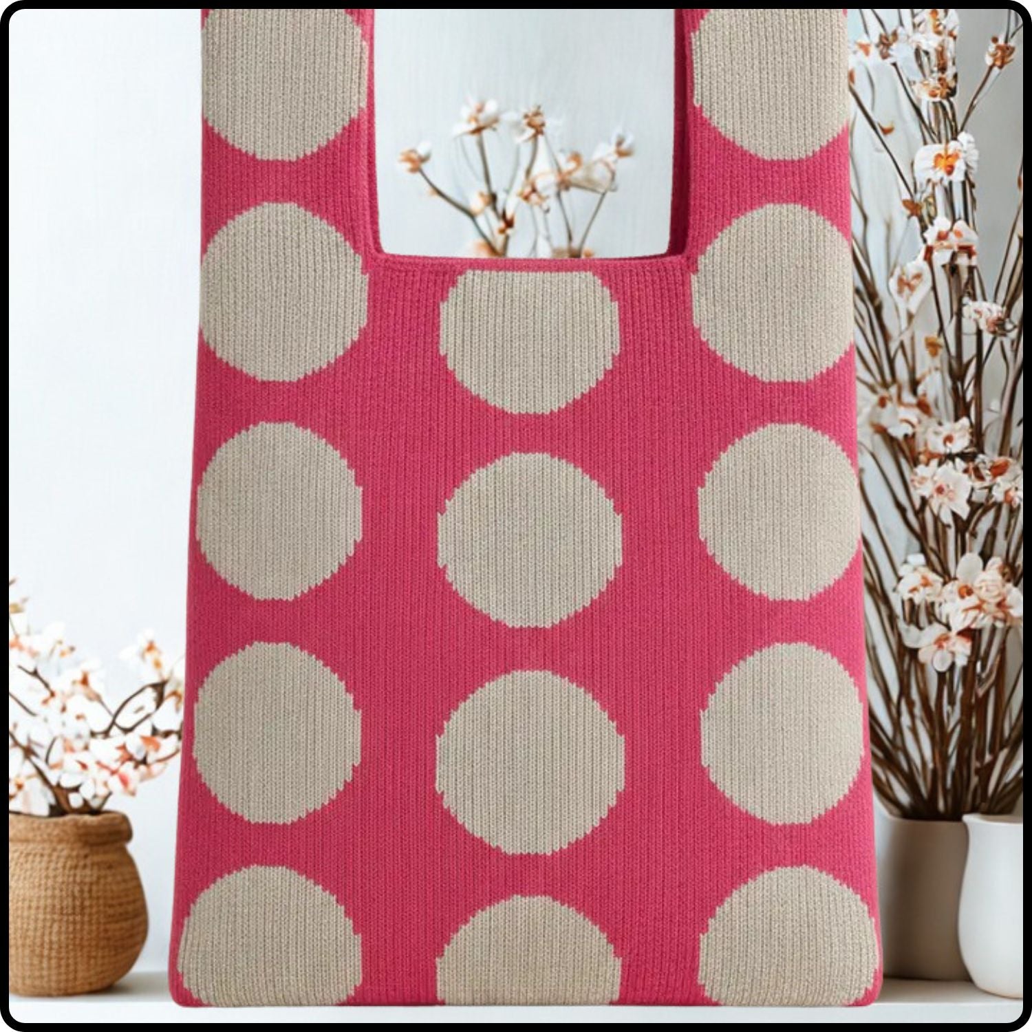 Knitted Bag-Dot Pink-KDP