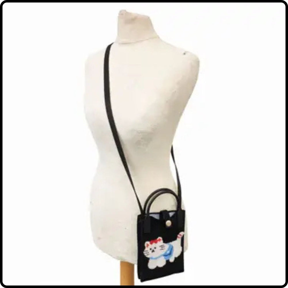 Knitted Phone Bag-Cute Kitty-KPB