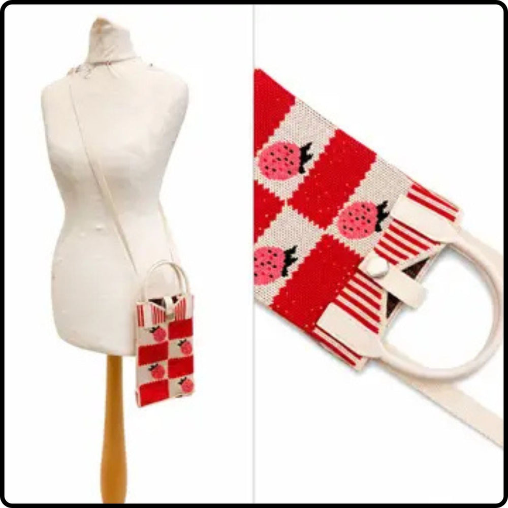 Knitted Phone Bag-Strawberry-KPW