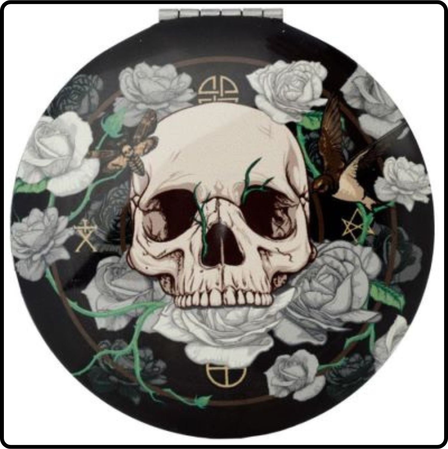 Skulls and Roses Compact Mirror - MIRR62/B