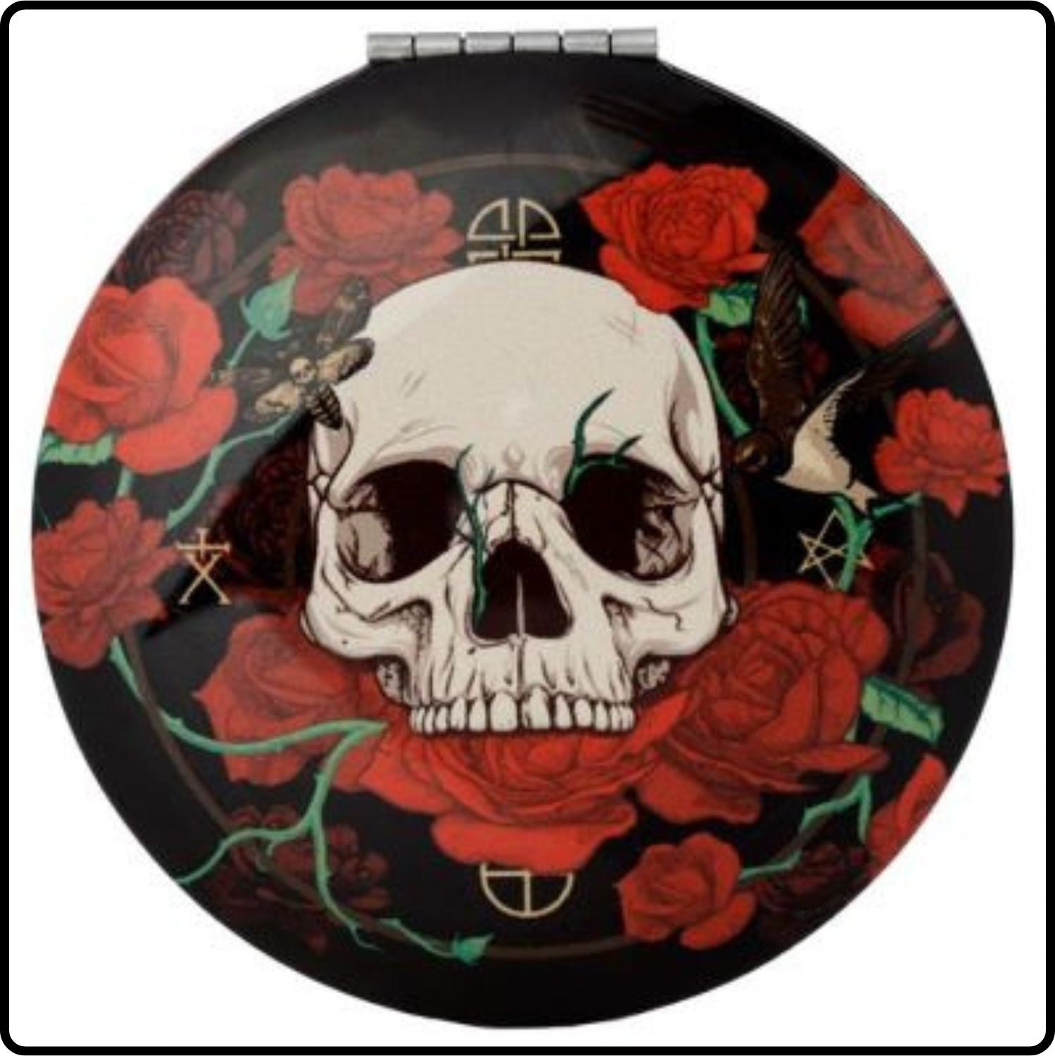 Skulls and Roses Compact Mirror - MIRR62/R