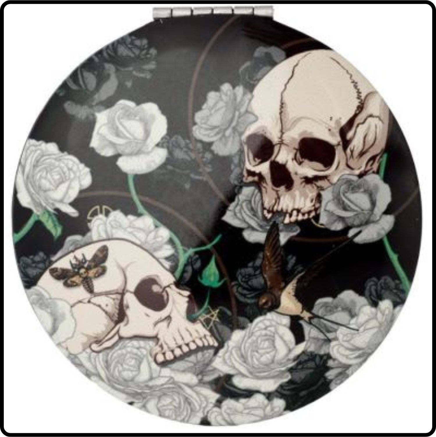 Skulls and Roses Compact Mirror - MIRR62/SKB