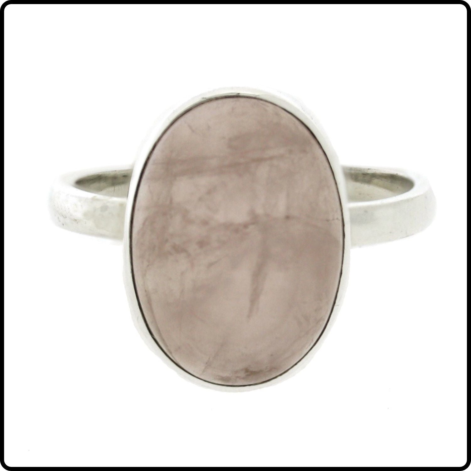 Rose Quartz Oval Ring in a Size N-QRSN