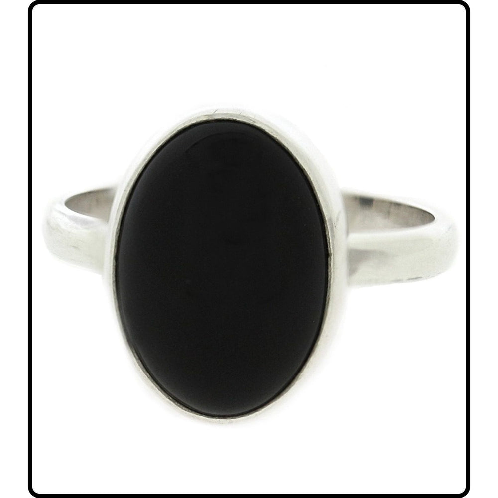 Oval Onyx Cabochon Ring in Size M1/2-ORSN