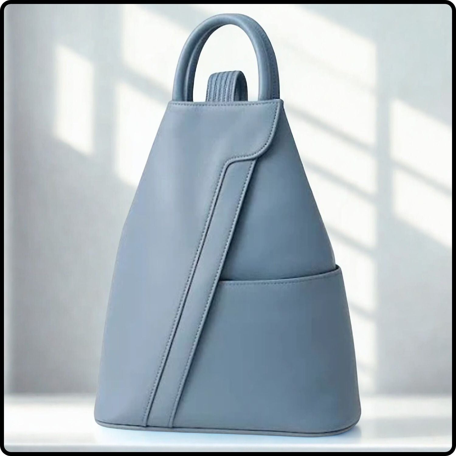 Large Soft Leather Backpack - PM24-DENIM BLUE