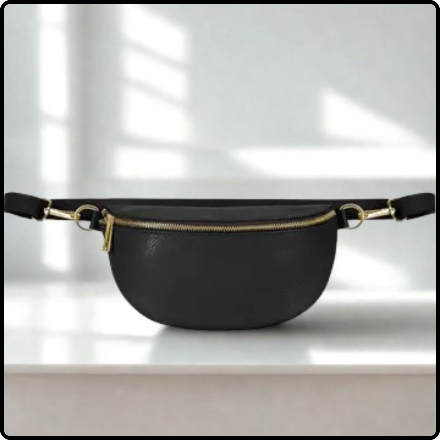 Leather Sling Bag/Bum Bag - PS471-BLACK