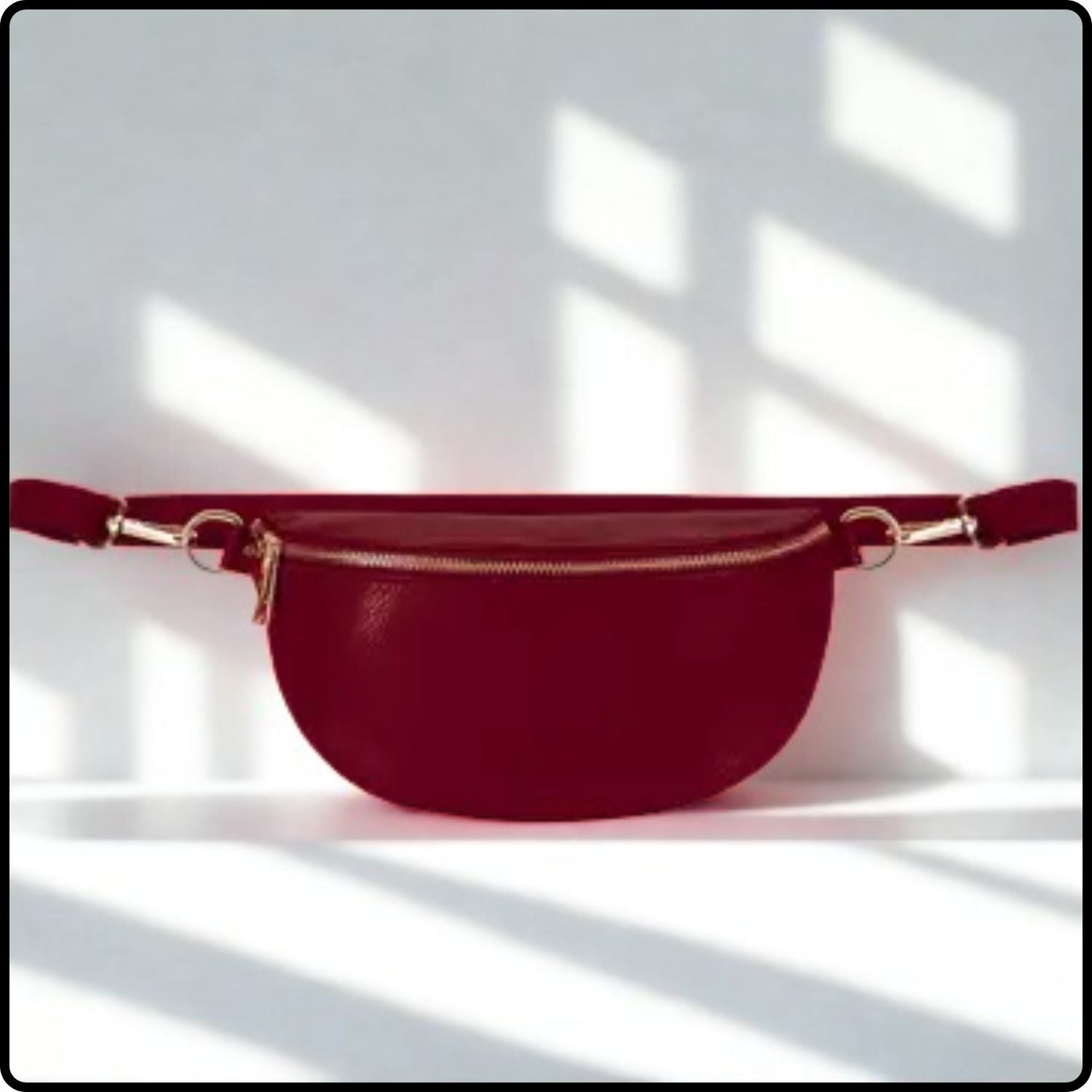 Leather Sling Bag/Bum Bag - PS471-BURGUNDY