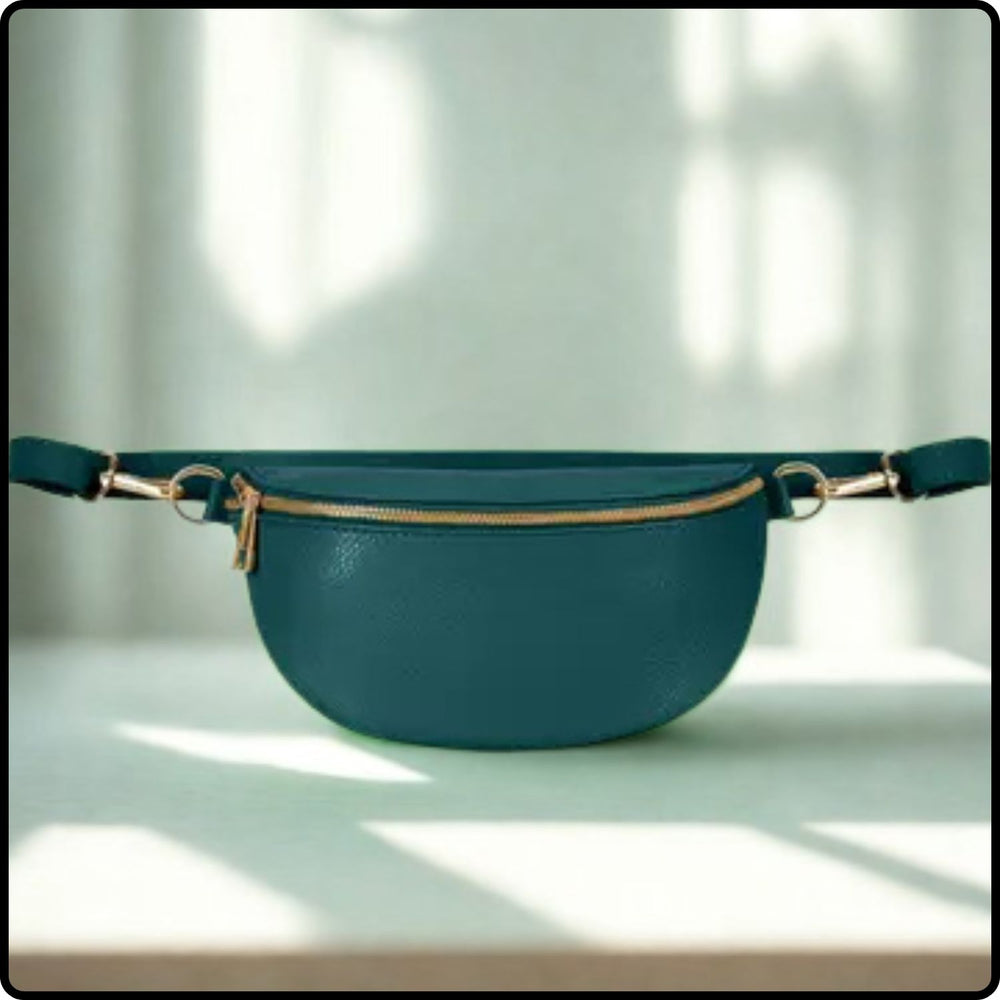 Leather Sling Bag/Bum Bag - PS471-DARK TEAL