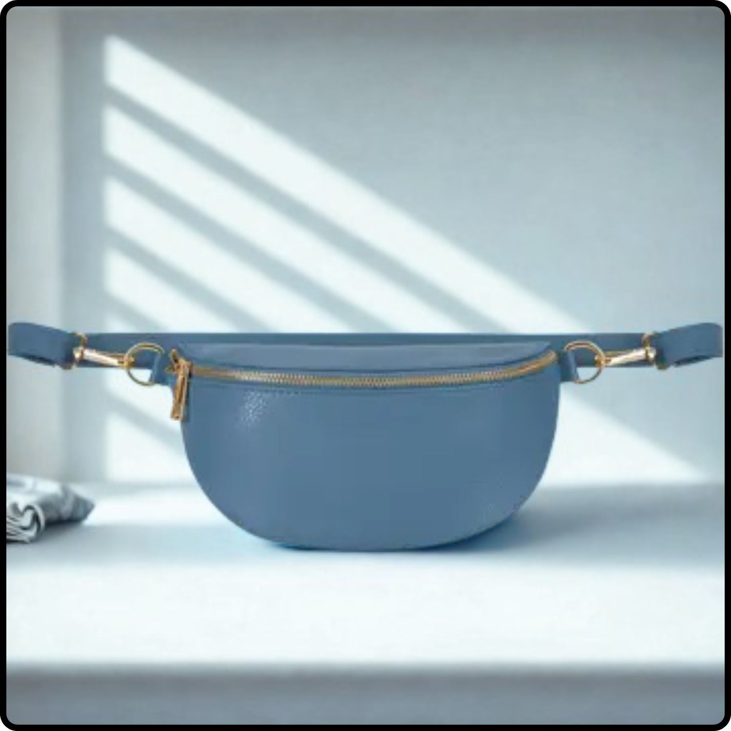 Leather Sling Bag/Bum Bag - PS471-DENIM BLUE