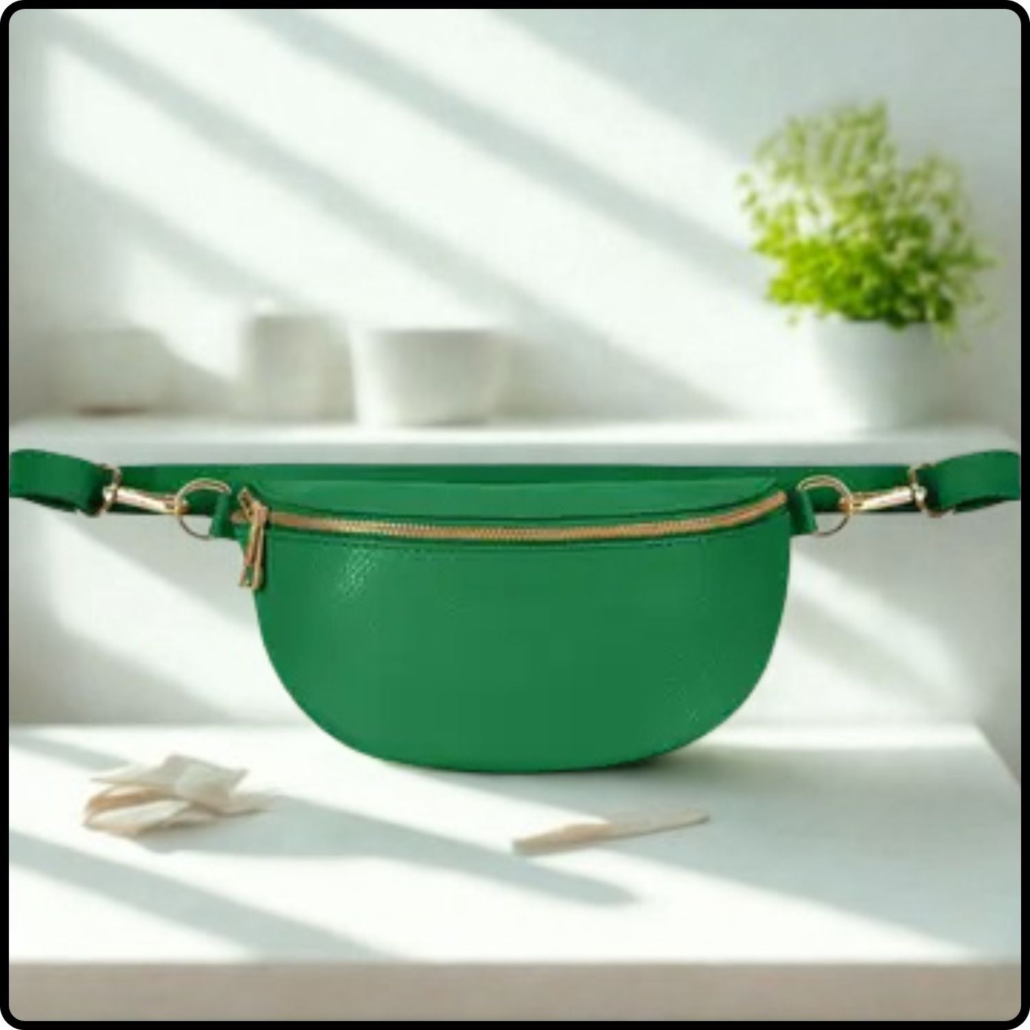 Leather Sling Bag/Bum Bag - PS471-GREEN
