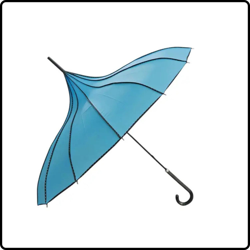 Pagoda Trims Long Stick Umbrella (For Sun & Rain)-PTU-TURQUOISE