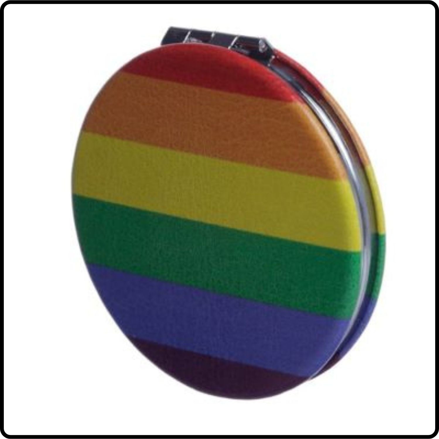 Rainbow Leatherette Compact Mirror - MIRR53/STRIPE