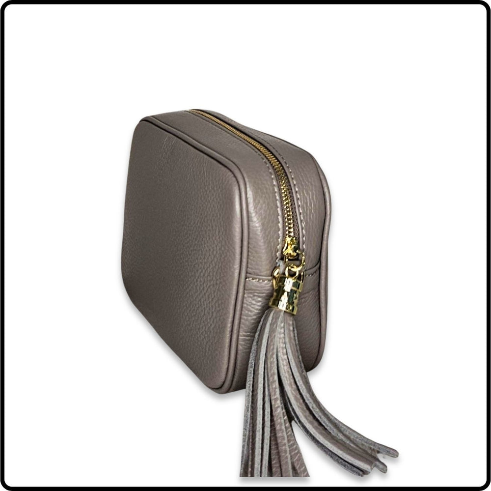 Leather Cross Body Bag Tassel- PS233-CINDER