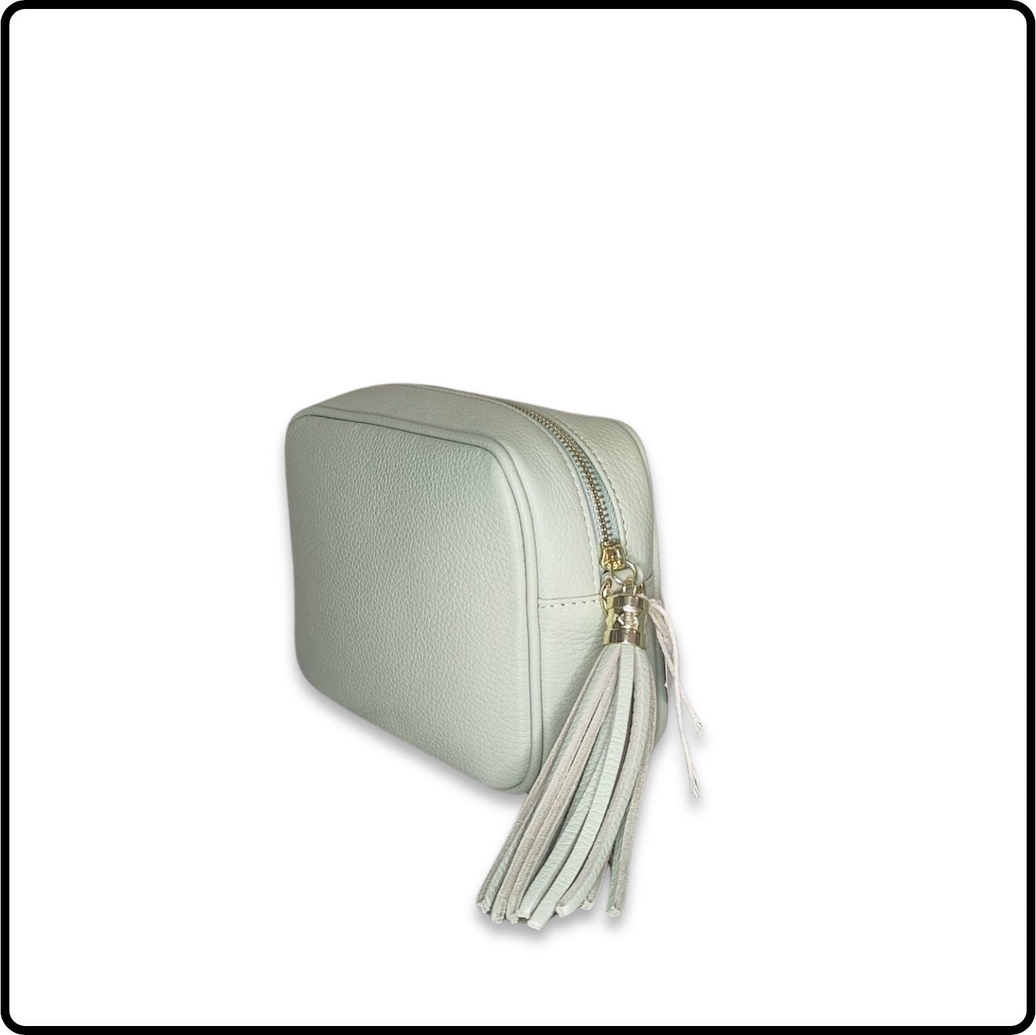 Leather Cross Body Bag Tassel- PS233-GLASS BLUE