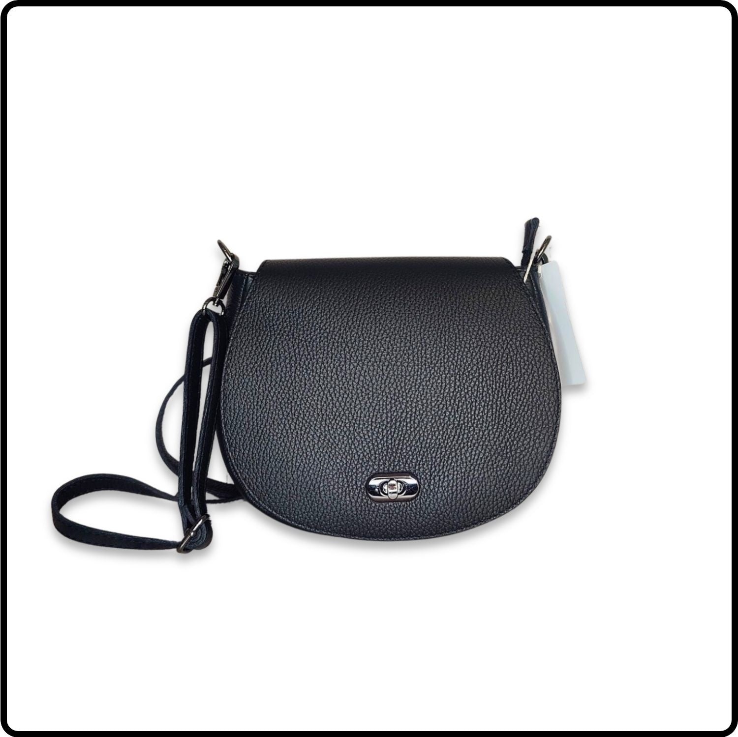 Soft Leather Shoulder Bag - PS249-BLACK